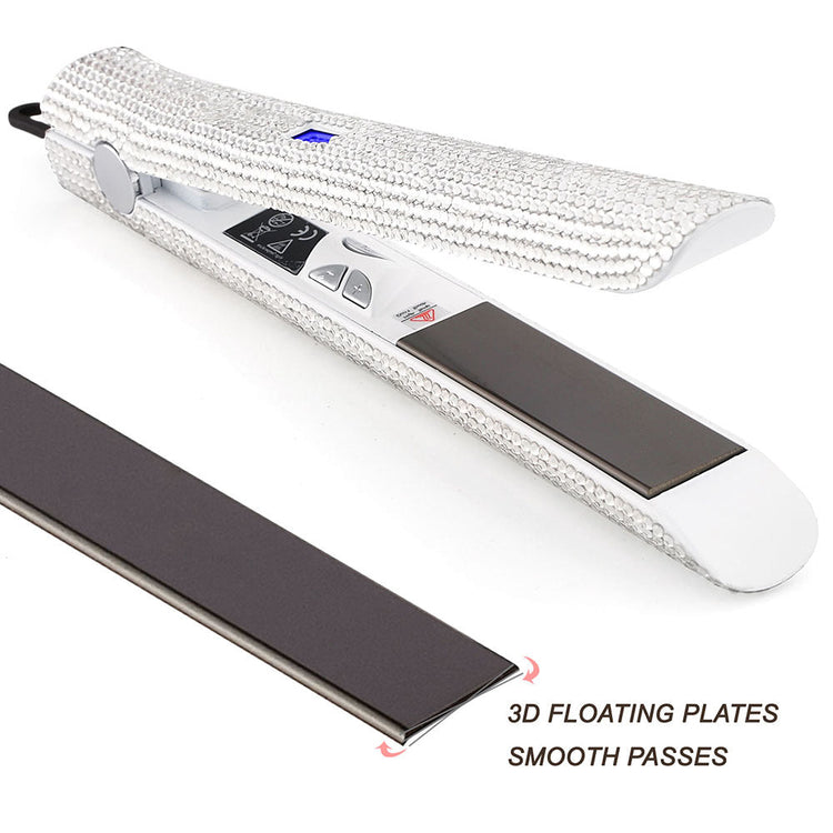 Diamond titanium hair straightener and curler 2-in-1 styling iron with LCD display Bellezza Boutique