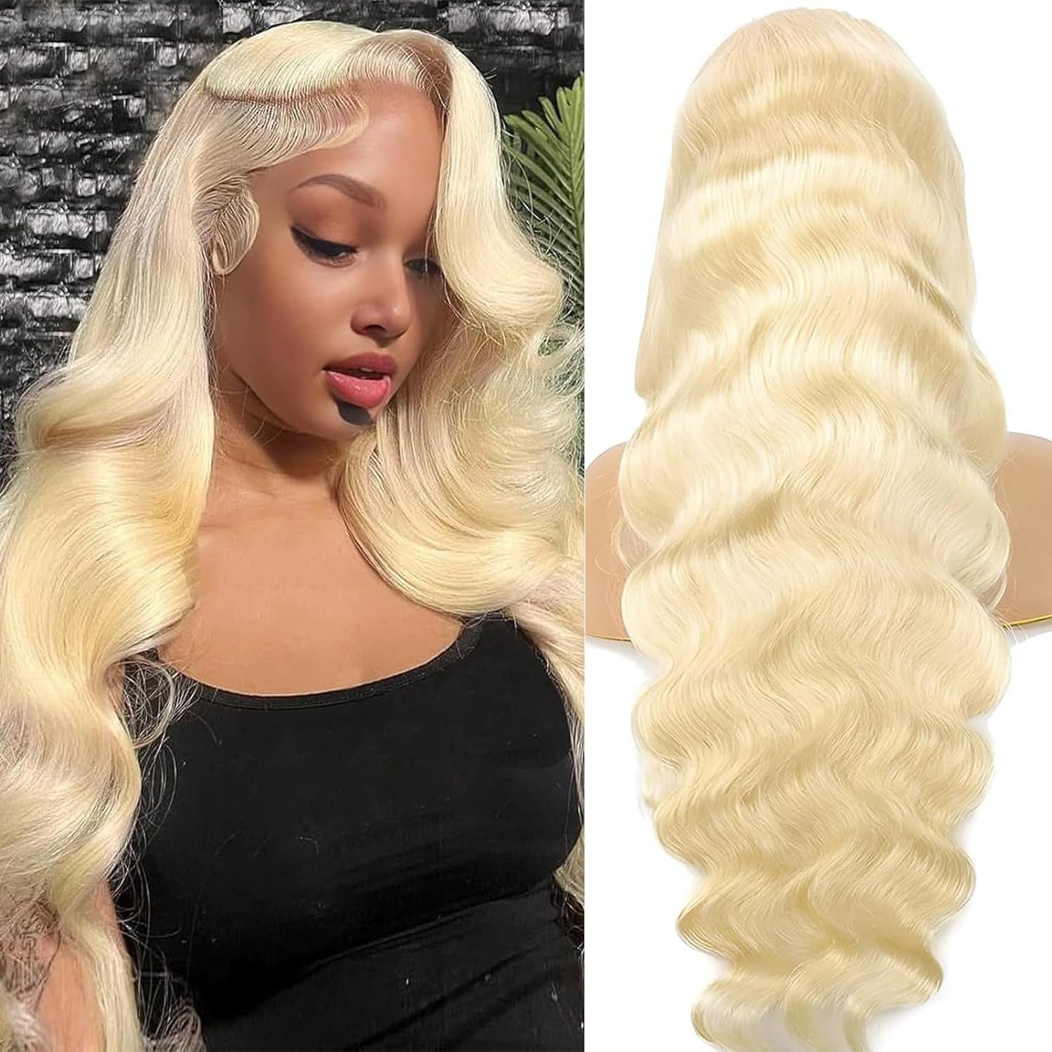 Blonde Body Wave Wig for women with realistic curly fashion style