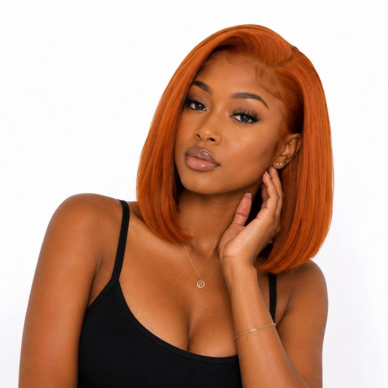 Cinnamon 13x4 Transparent Lace Front Bob Wig - Bellezza Boutique