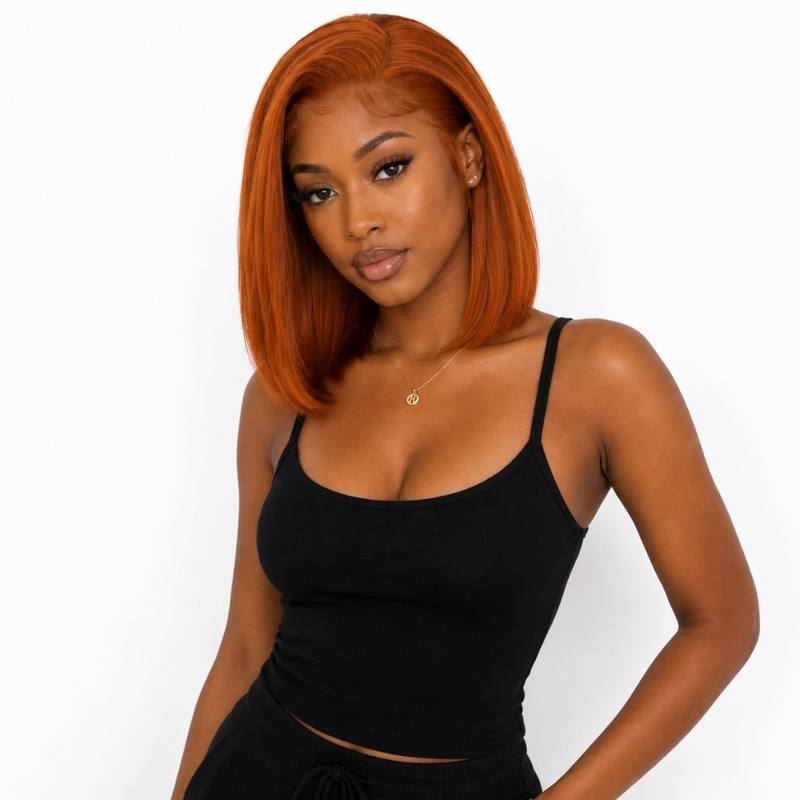 Cinnamon 13x4 Transparent Lace Front Bob Wig - Bellezza Boutique