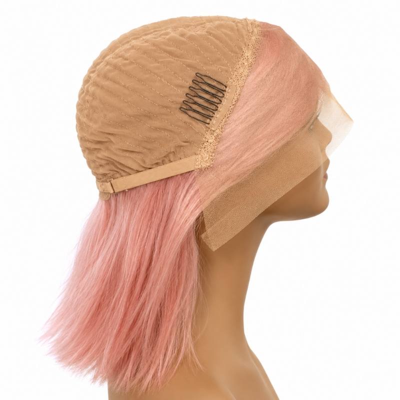 Cotton Candy 13x4 Transparent Lace Front Bob Wig - Bellezza Boutique