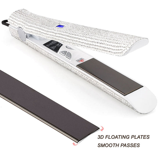 Diamond titanium hair straightener and curler 2-in-1 styling iron with LCD display Bellezza Boutique