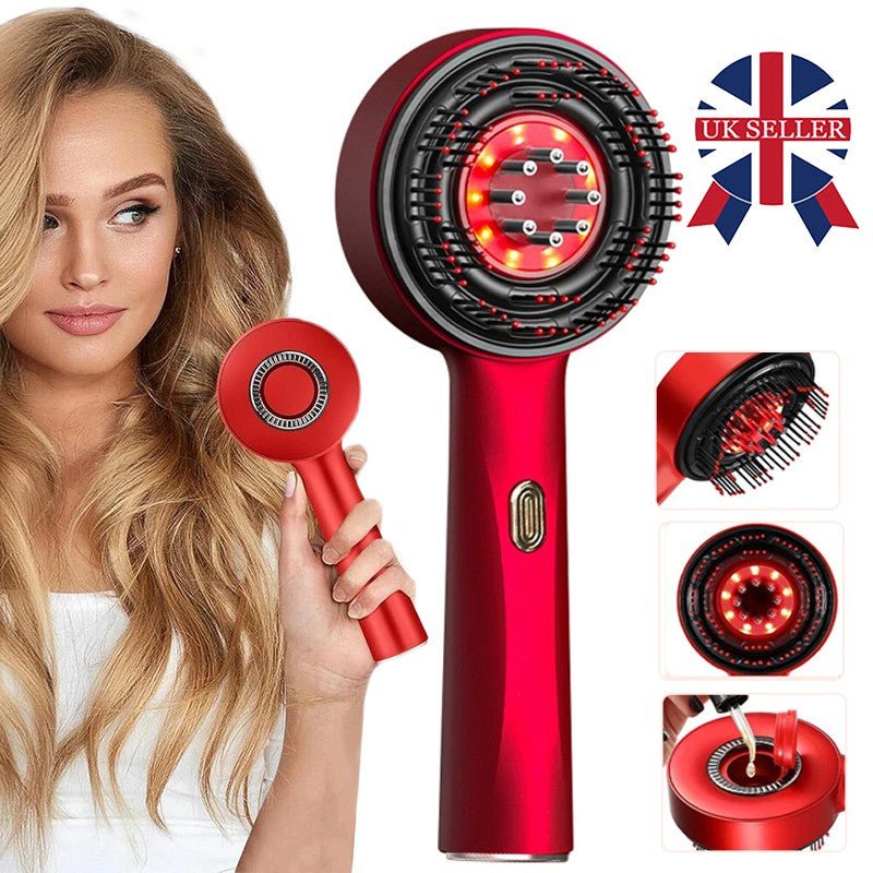 Electric scalp massage brush with red light therapy for hair growth and relaxation Bellezza Boutique