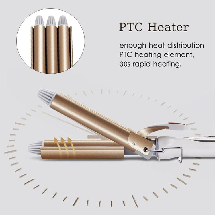Professional tourmaline ceramic curling iron with  barrel and adjustable temperature settings