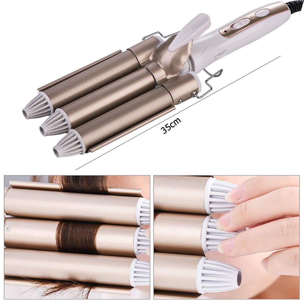 Professional tourmaline ceramic curling iron with barrel and adjustable temperature settings