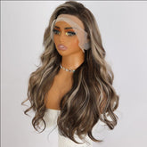 Highlights body wave wig with natural lace front and soft waves