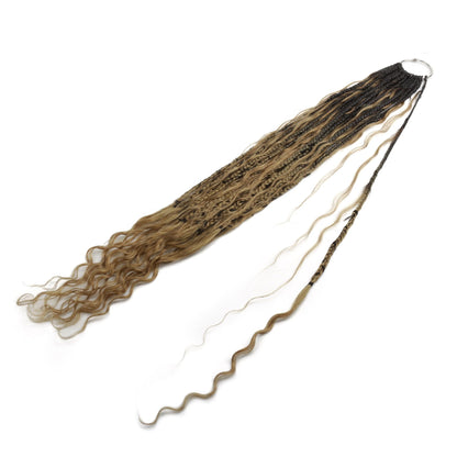 Honey Blonde Ombre Deep Wave Boho Braids with Human Hair Blend - Bellezza Boutique