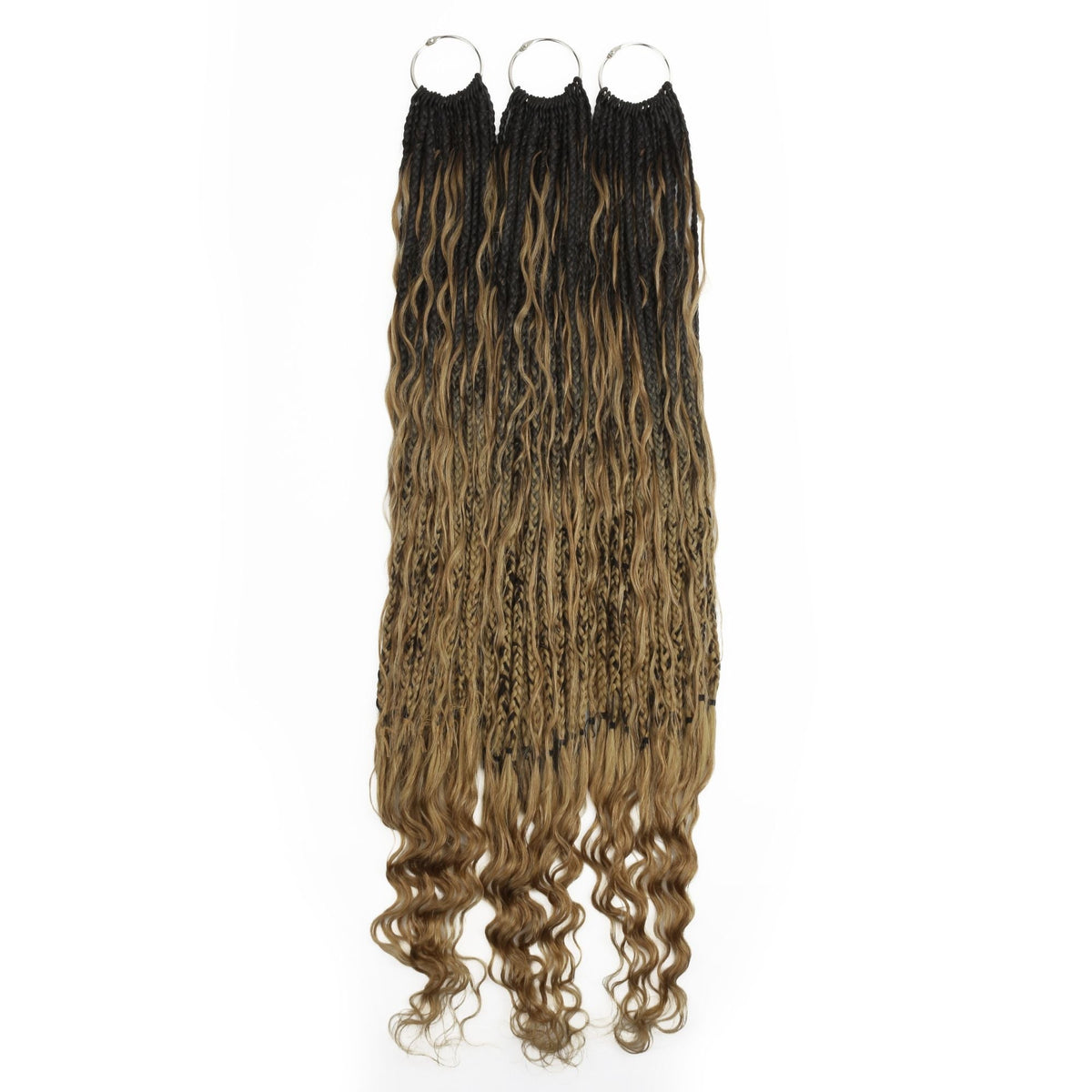 Honey Blonde Ombre Deep Wave Boho Braids with Human Hair Blend - Bellezza Boutique