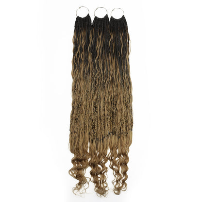 Honey Blonde Ombre Deep Wave Boho Braids with Human Hair Blend - Bellezza Boutique