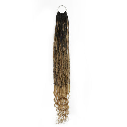 Honey Blonde Ombre Deep Wave Boho Braids with Human Hair Blend - Bellezza Boutique