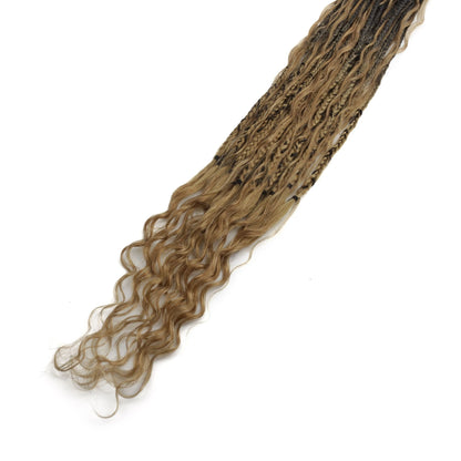 Honey Blonde Ombre Deep Wave Boho Braids with Human Hair Blend - Bellezza Boutique
