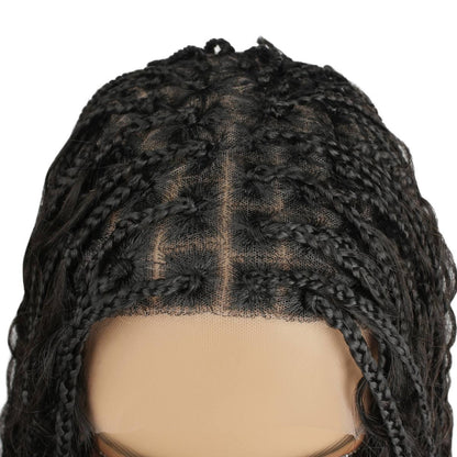 Human Hair Blended Boho Braid Full Lace Wig - Bellezza Boutique