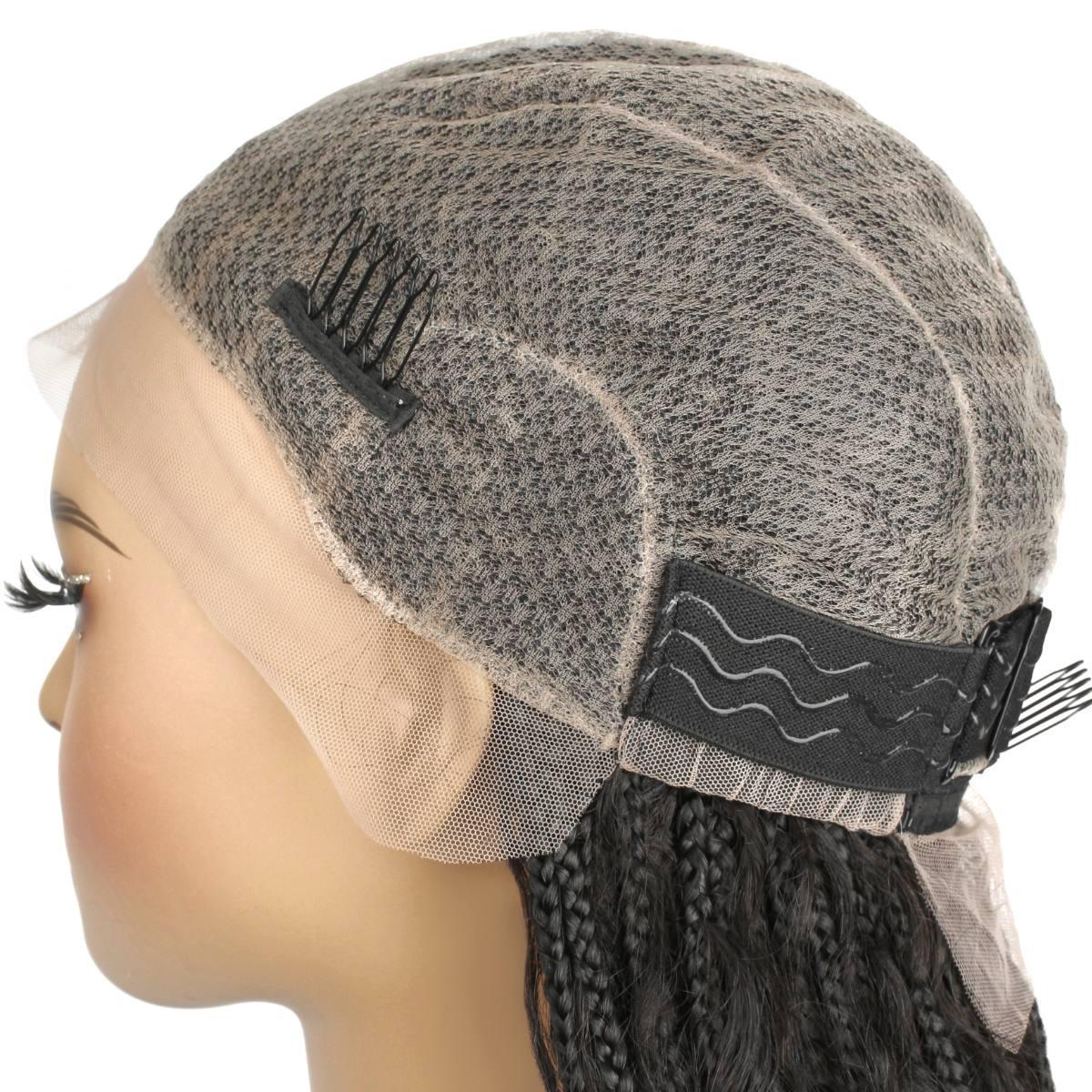 Human Hair Blended Boho Braid Full Lace Wig - Bellezza Boutique