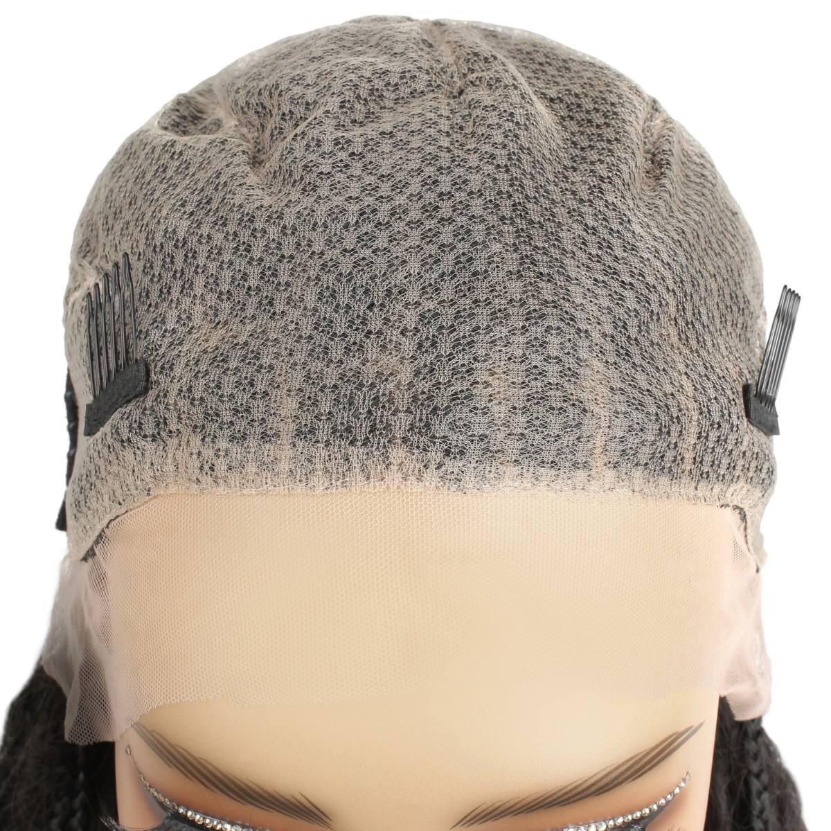 Human Hair Blended Boho Braid Full Lace Wig - Bellezza Boutique