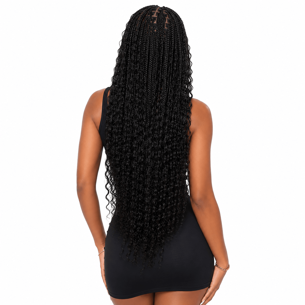 Human Hair Blended Boho Braid Full Lace Wig - Bellezza Boutique