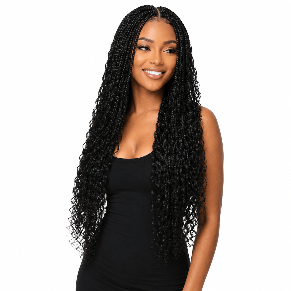Human Hair Blended Boho Braid Full Lace Wig - Bellezza Boutique