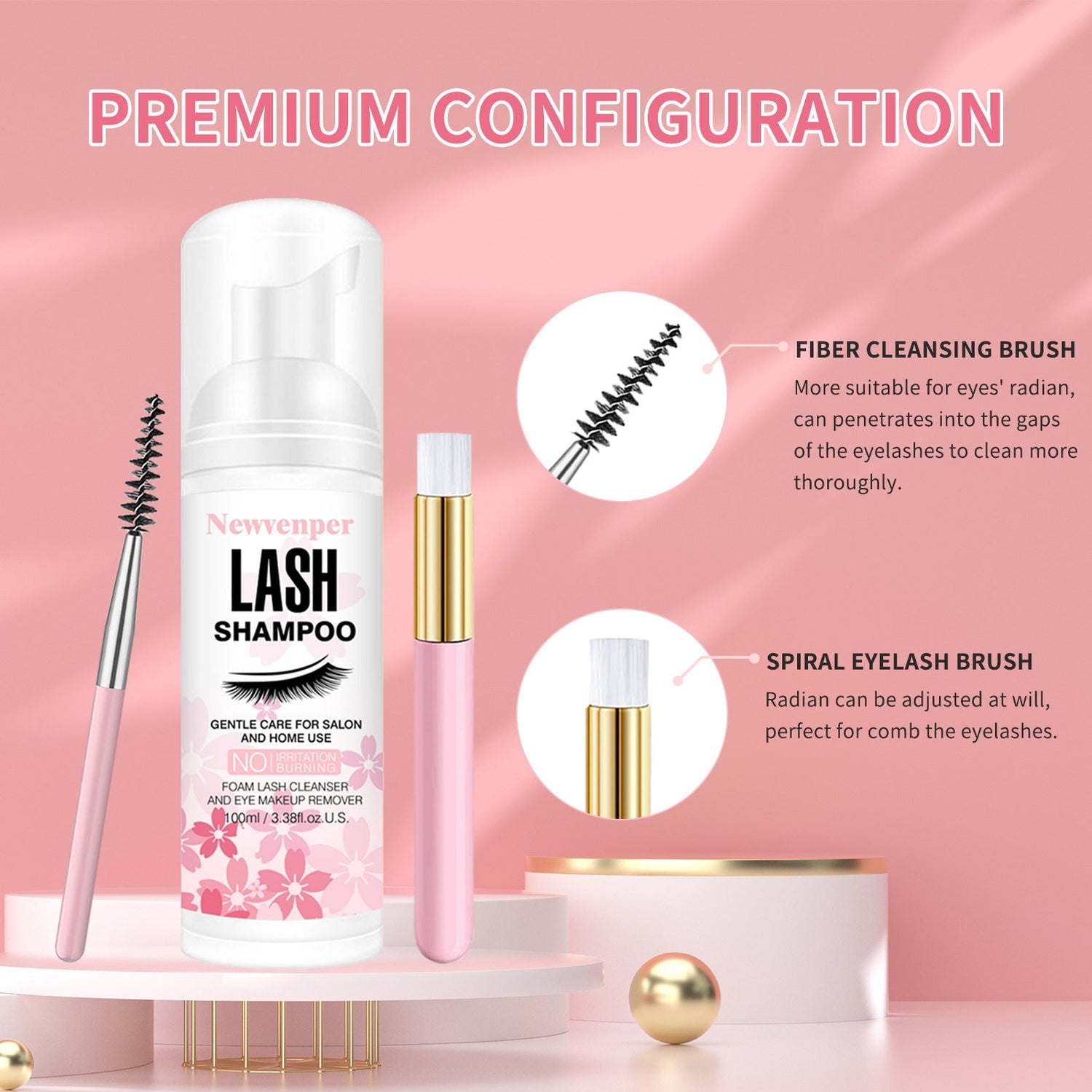 Gentle Lash Shampoo cleanser for cleaning eyelash extensions