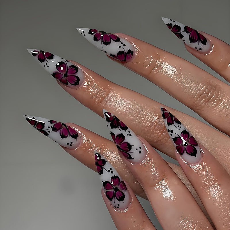 Ombre Floral press on  Nails - Bellezza Boutique