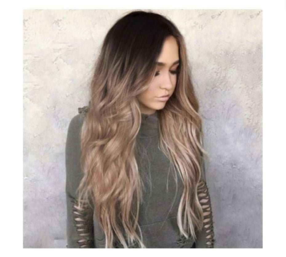 Ombre wig for women with long 70cm curly gradient hair and natural look