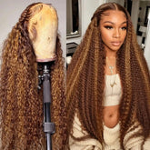 Natural looking piano-color wigs with straight layered fashion style