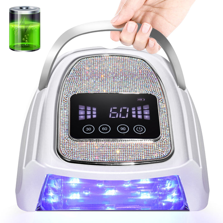UV LED nail lamp cordless gel dryer with diamond design