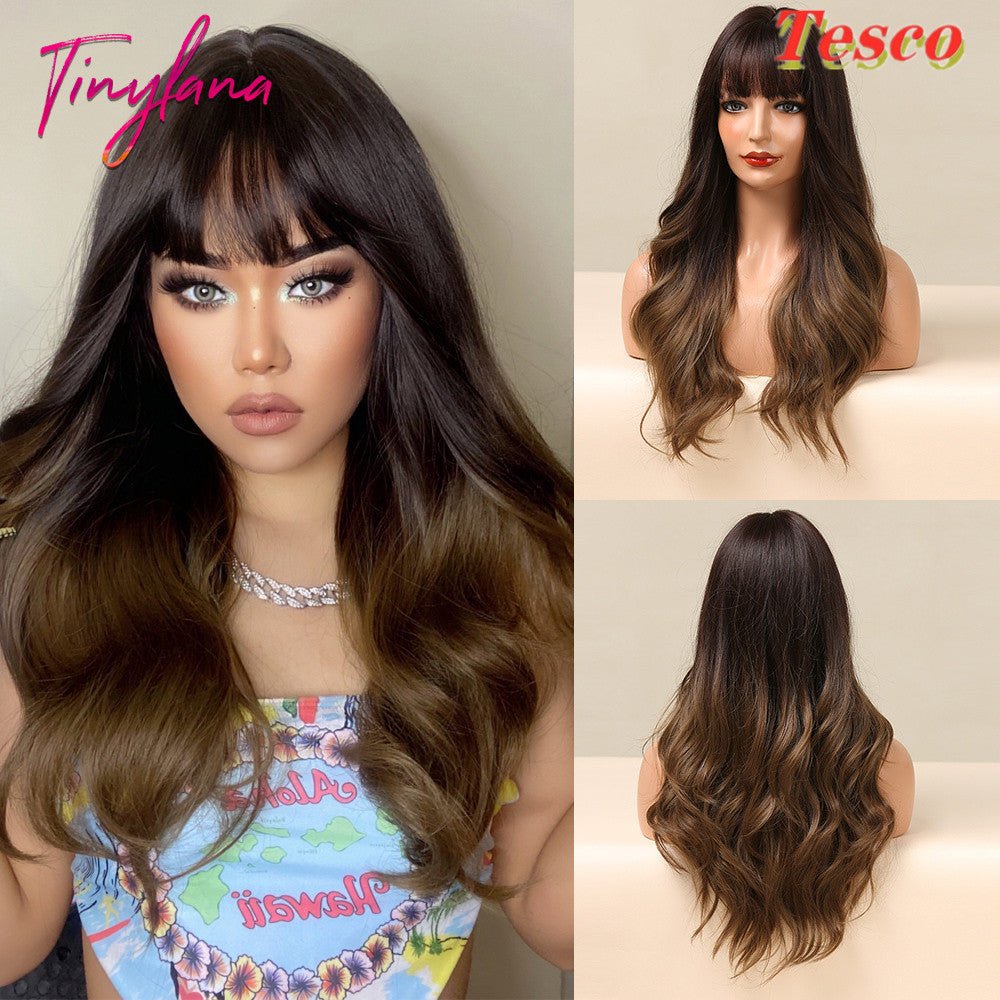 Wavy Wigs with Bangs - Bellezza Boutique