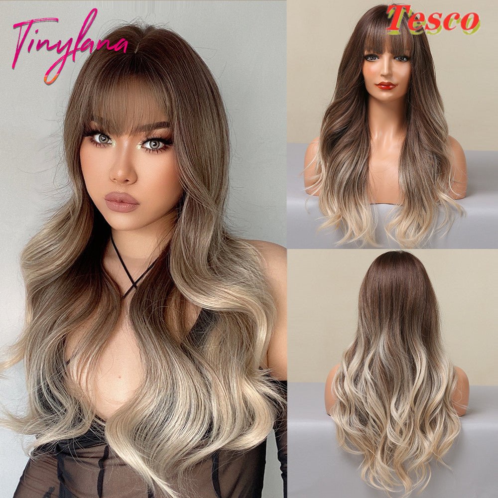 Wavy Wigs with Bangs - Bellezza Boutique