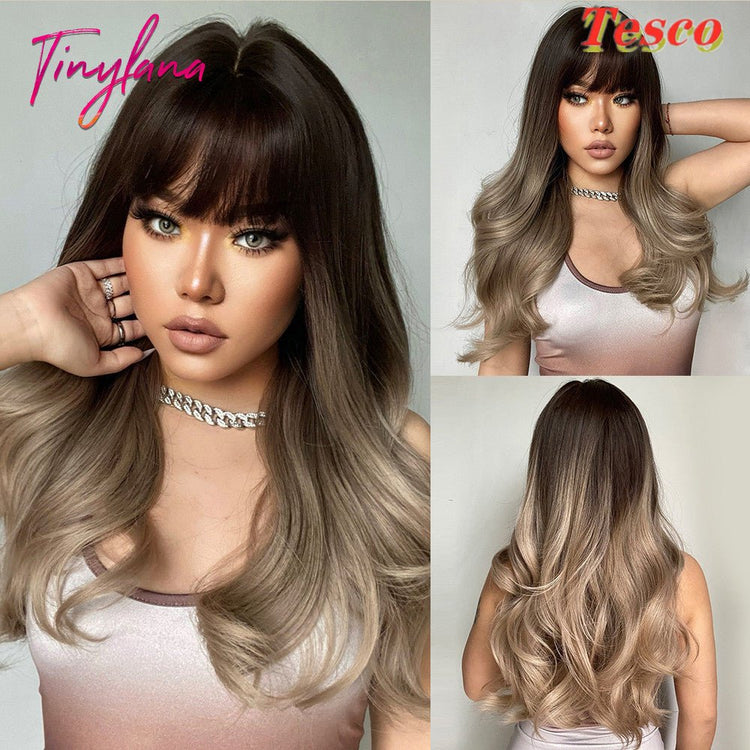 Wavy Wigs with Bangs - Bellezza Boutique